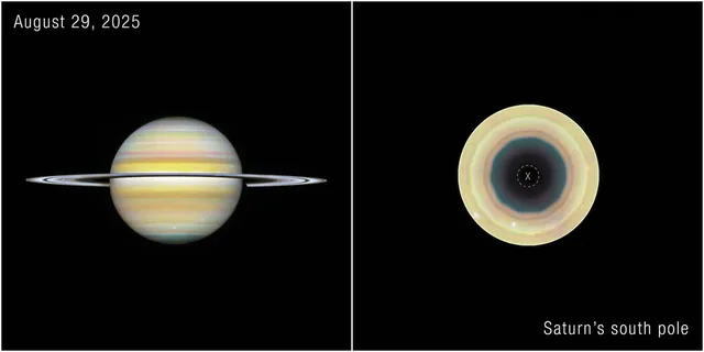 Satürn'ün Güneyinde Şaşırtıcı Keşif: Hubble, Halkalı Gezegenin Kutbunu Kuşatan Dev Bir Dekagon Görüntüledi