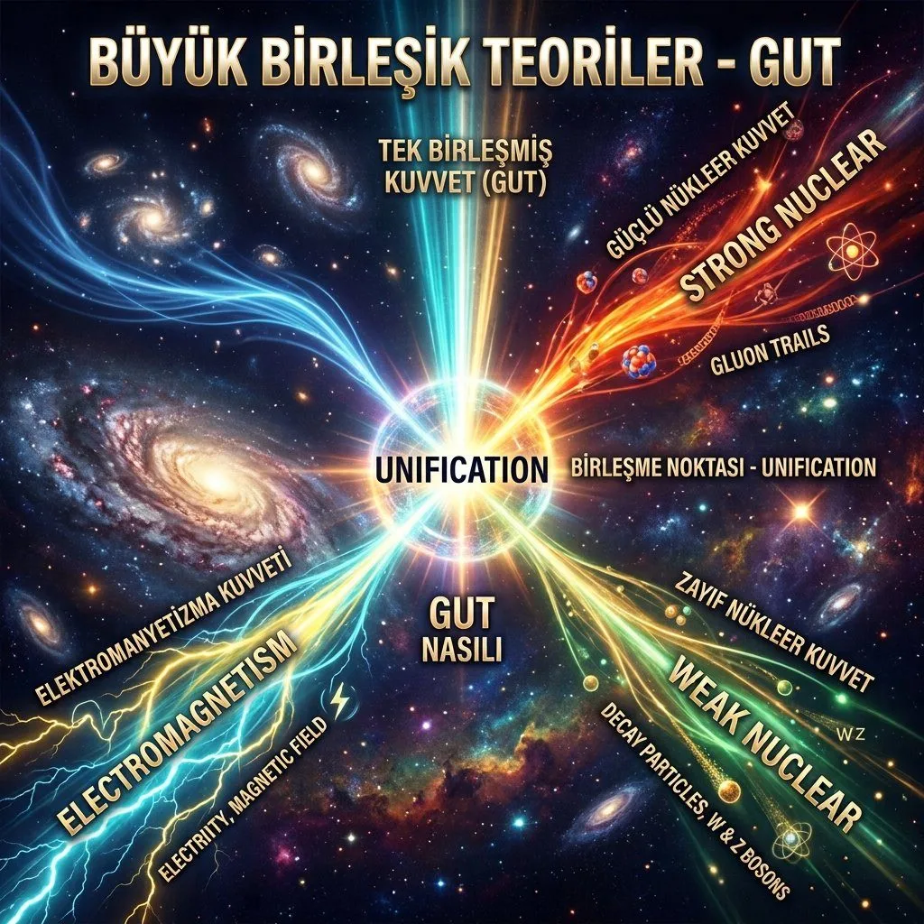 BÜYÜK BİRLEŞİK TEORİLER (GUT): EVRENİN PARÇALANAN SÜPER KUVVETİ